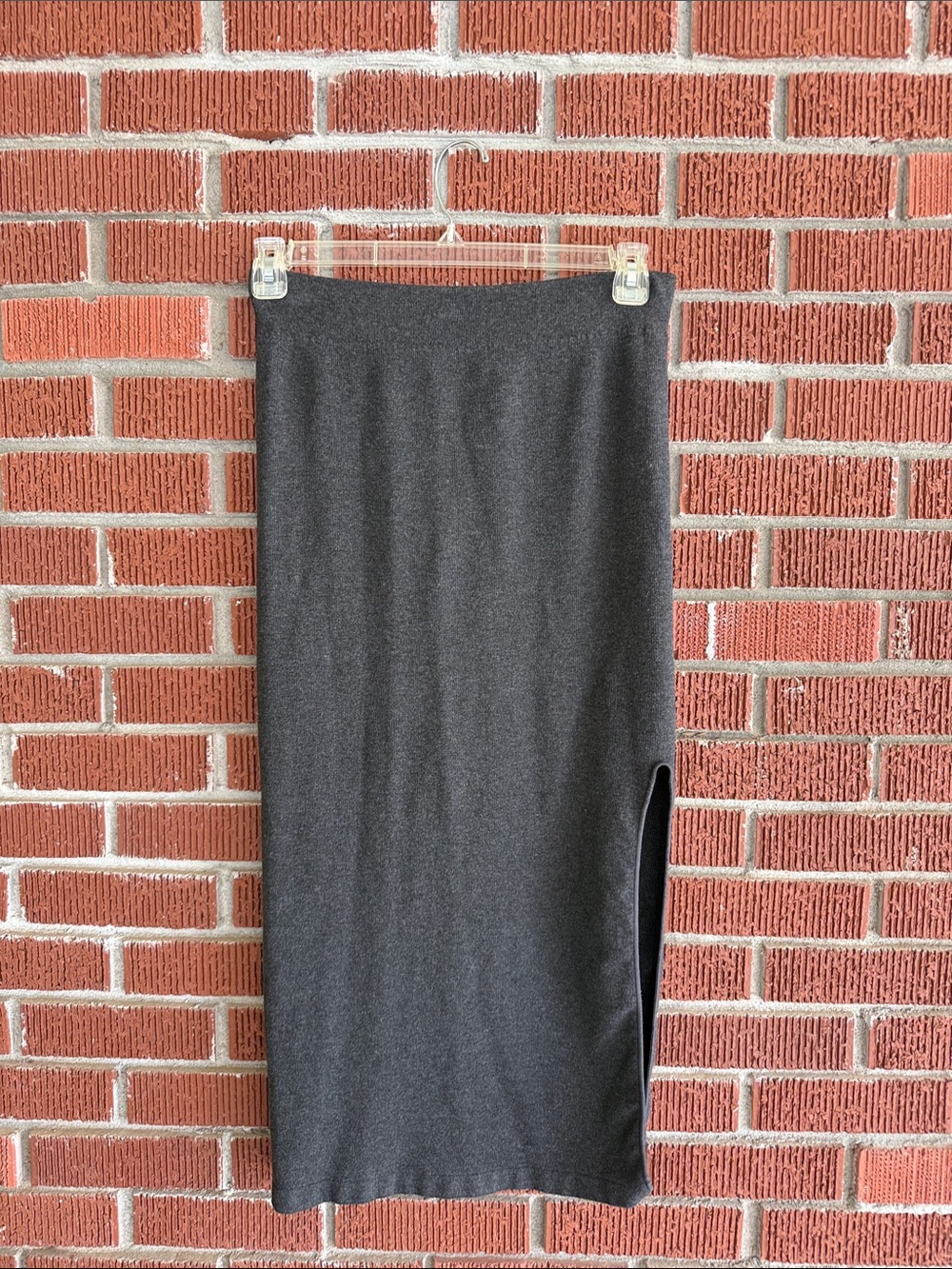 Fabletics Charcoal Black Midi Skirt with Side Slit
